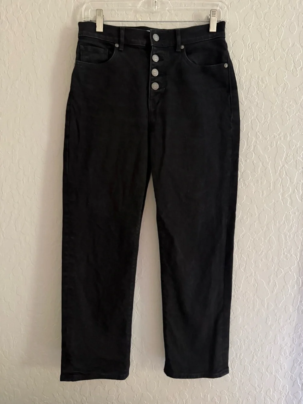 LOFT Black High-Rise Straight Ankle Button-Fly Jeans - 2P - Picture 1 of 4